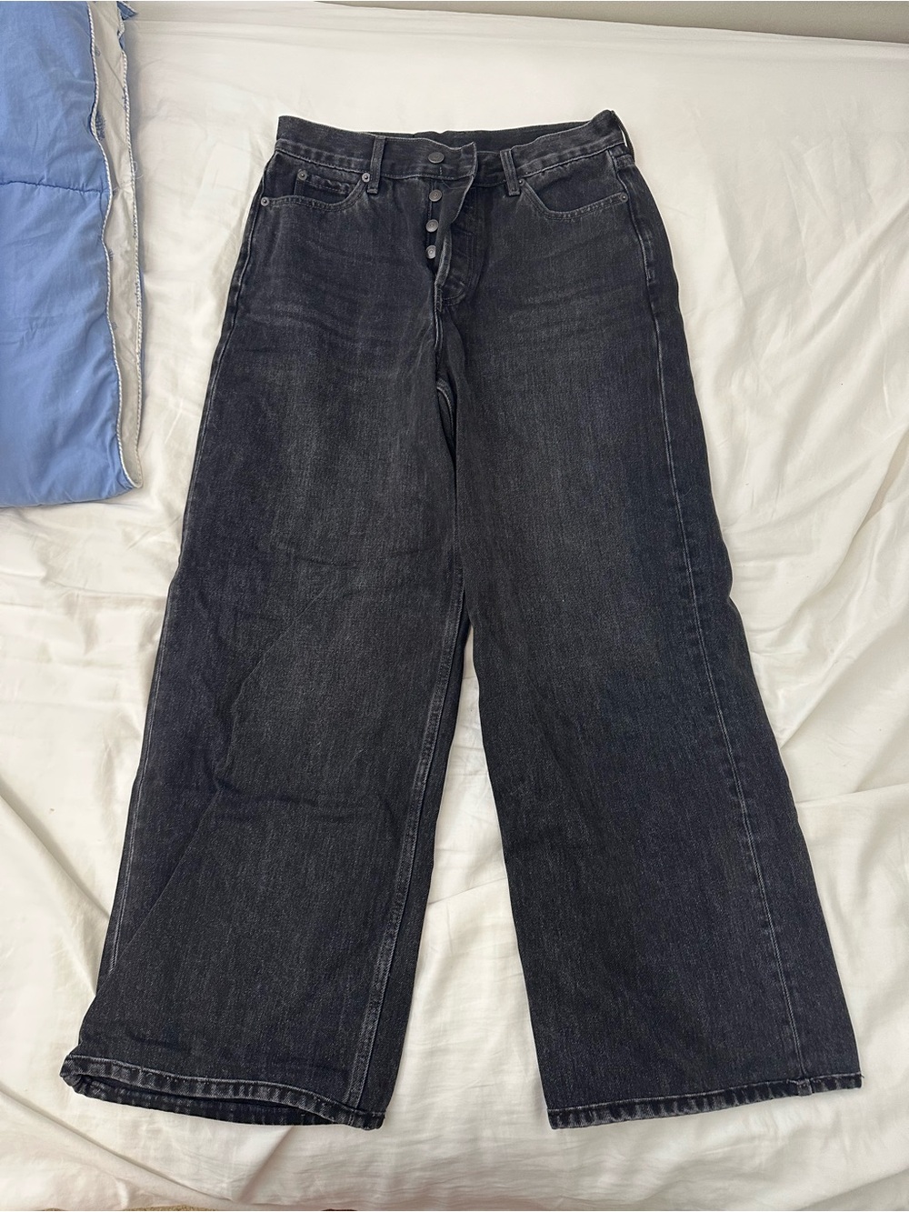 Acne Studios 1981 Black Denim Jeans with Branded Button